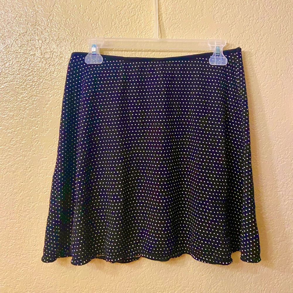 Right above the knee polka dot skirt